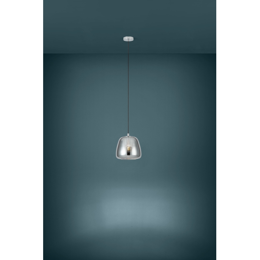 Eglo - Ljuskrona med textilsladd 1xE27/40W/230V diameter 26 cm rökig