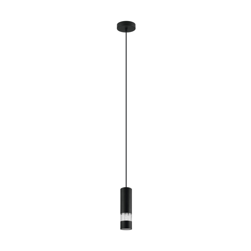 Eglo - LED ljuskrona med textilsladd 1xGU10/4,6W/230V svart