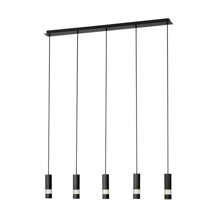 Eglo - LED ljuskrona med textilsladd 5xGU10/4,6W/230V svart