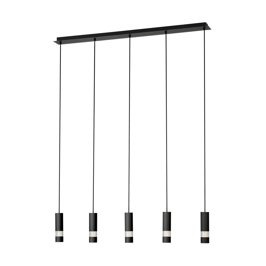 Eglo - LED ljuskrona med textilsladd 5xGU10/4,6W/230V svart