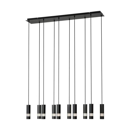 Eglo - LED ljuskrona med textilsladd 10xGU10/4,6W/230V svart