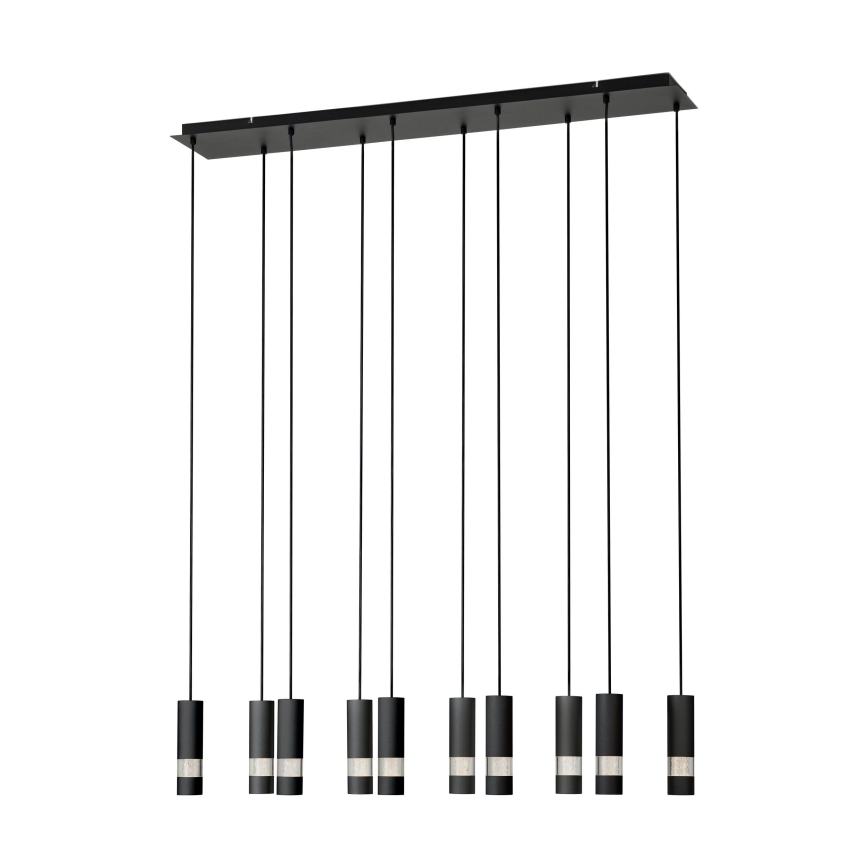 Eglo - LED ljuskrona med textilsladd 10xGU10/4,6W/230V svart