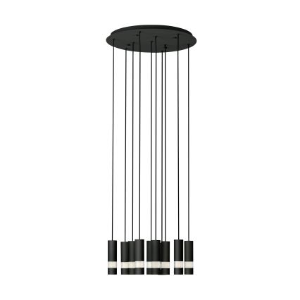 Eglo - LED ljuskrona med textilsladd 10xGU10/4,6W/230V svart