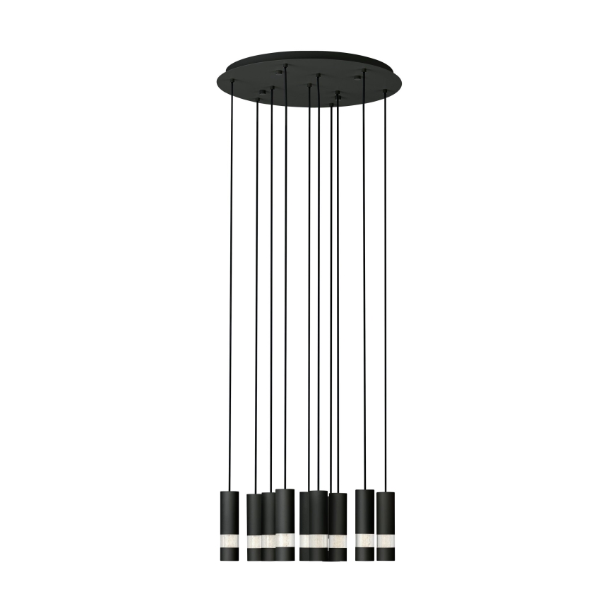 Eglo - LED ljuskrona med textilsladd 10xGU10/4,6W/230V svart