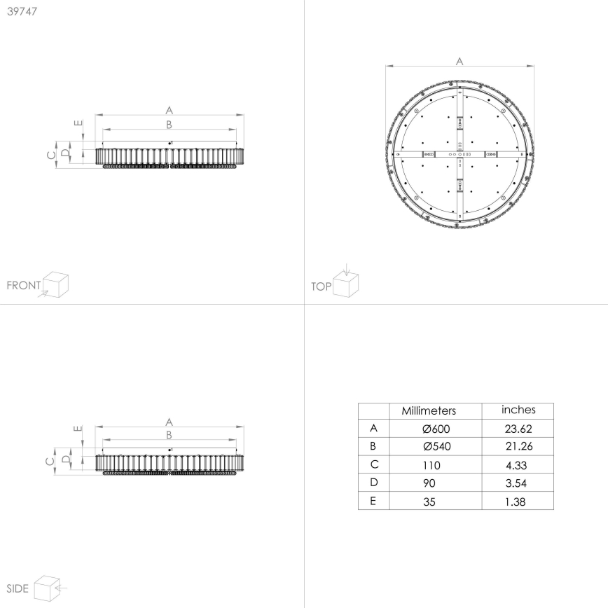 Eglo - LED Dimbar taklampa LED/52,4W/230V
