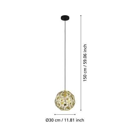 Eglo - Ljuskrona med snöre 1xE27/60W/230V d. 30 cm