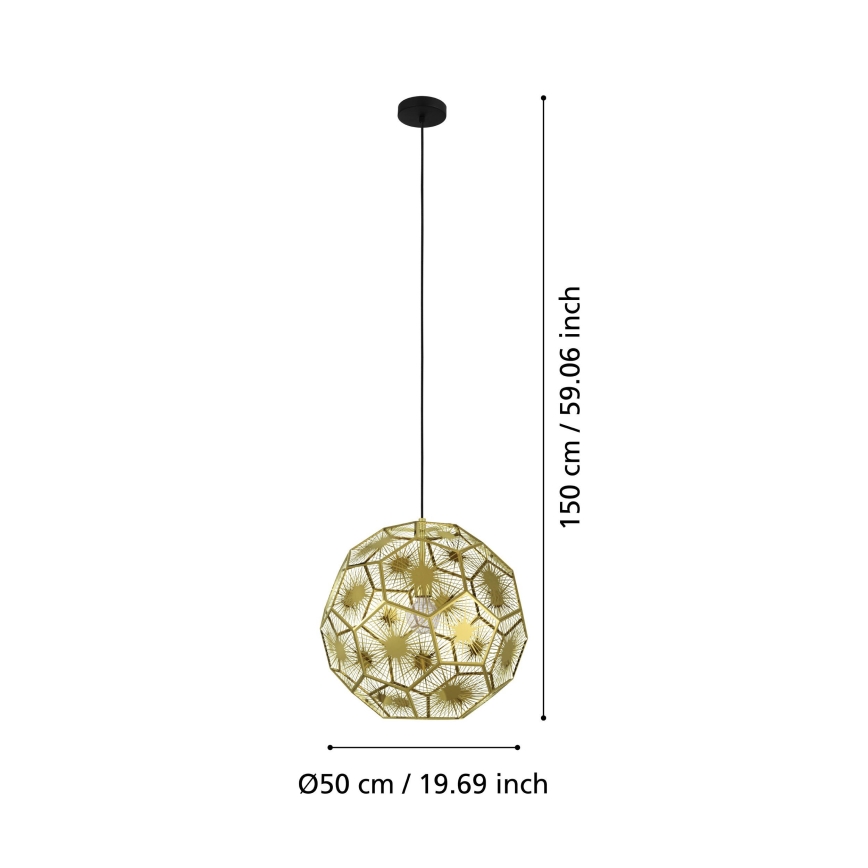 Eglo - Ljuskrona med snöre 1xE27/60W/230V d. 50 cm