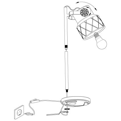 Eglo 39857 - Bordslampa HILCOTT 1xE27/40W/230V
