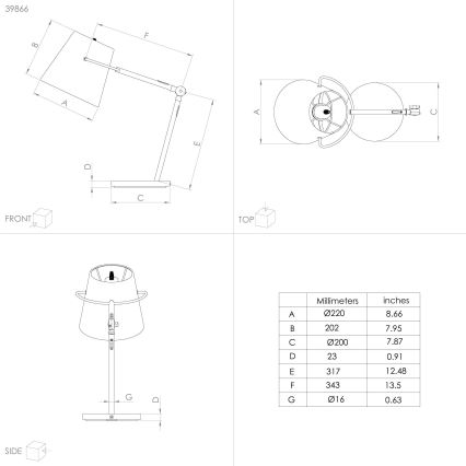 Eglo - Bordslampa 1xE27/40W/230V