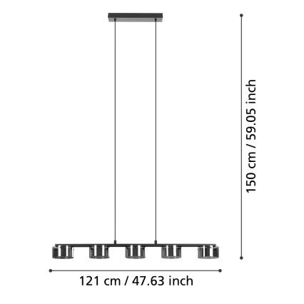 Eglo - LED Dimbar ljuskrona med snöre 5xLED/5,4W/230V