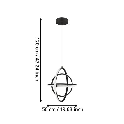 Eglo - LED ljuskrona med textilsladd LED/38W/230V