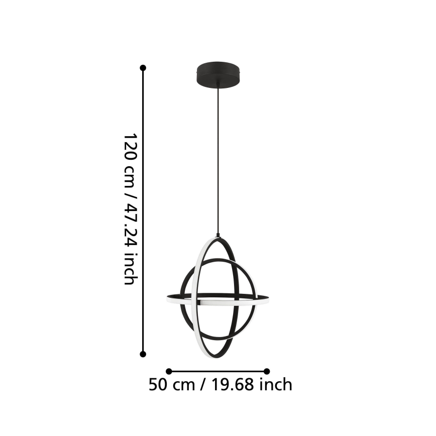 Eglo - LED ljuskrona med textilsladd LED/38W/230V