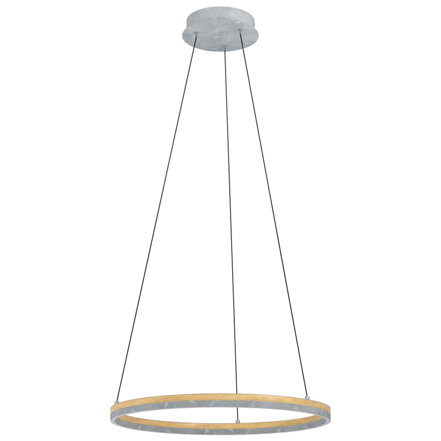 Eglo - LED ljusreglerad ljuskrona på textilsladd LED/36W/230V 3000K grå/ek