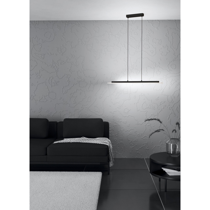 Eglo - LED ljusreglerad ljuskrona på textilsladd LED/57,5W/230V 3000K svart + fjärrkontroll