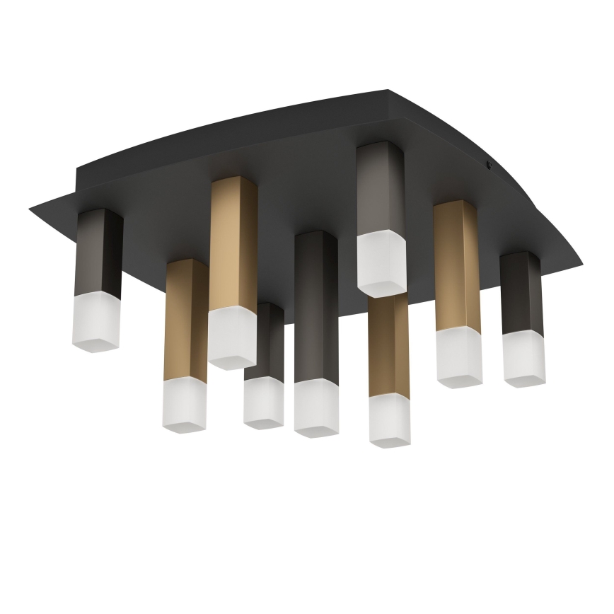 Eglo - LED Dimbar taklampa 9xLED/3,1W/230V 3000K antracit/guld