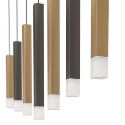 Eglo - LED ljusreglerad ljuskrona på textilsladd 7xLED/3,1W/230V 3000K antracit/guld