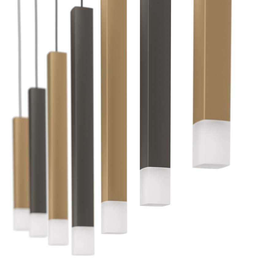 Eglo - LED ljusreglerad ljuskrona på textilsladd 7xLED/3,1W/230V 3000K antracit/guld