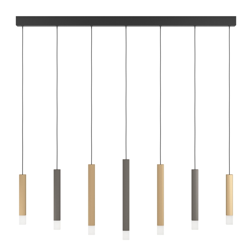 Eglo - LED ljusreglerad ljuskrona på textilsladd 7xLED/3,1W/230V 3000K antracit/guld