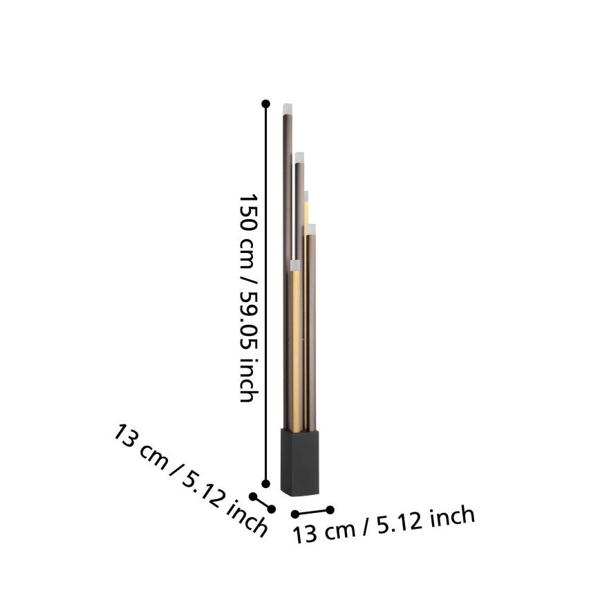 Eglo - LED Dimbar golvlampa 5xLED/3,7W/230V 3000K antracit/guld