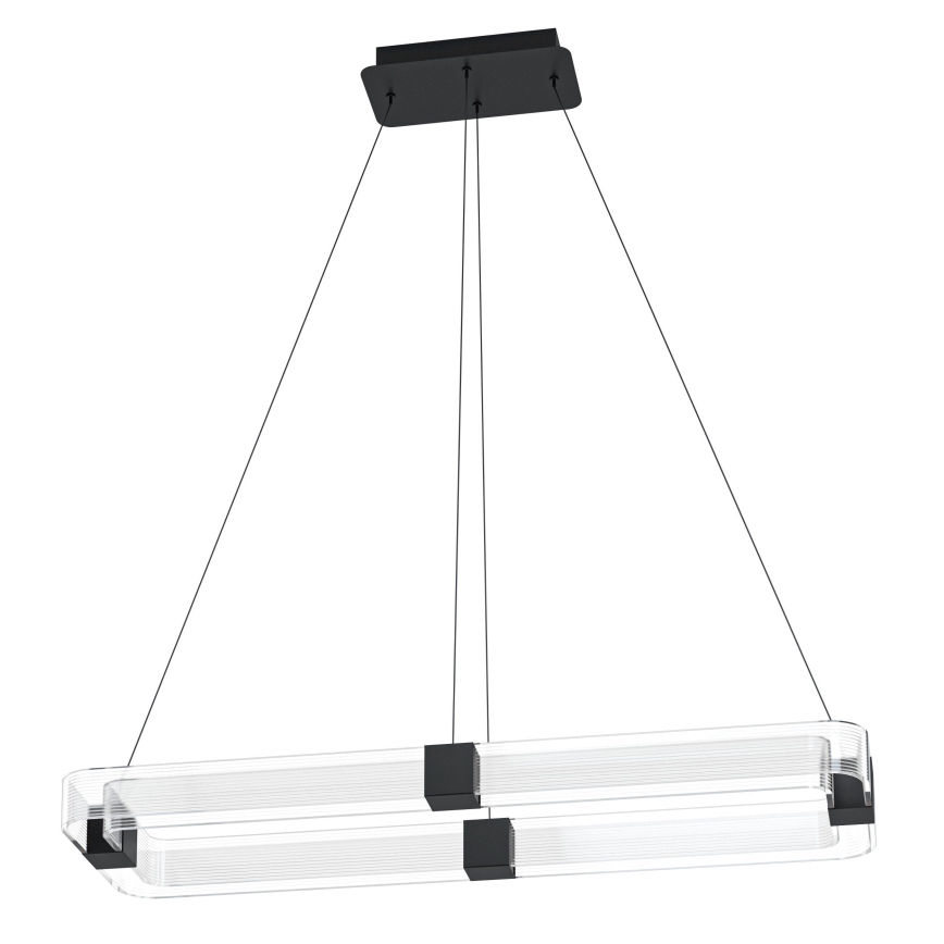 Eglo - LED ljusreglerad ljuskrona på textilsladd LED/39,2W/230V 3000K svart
