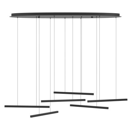 Eglo - LED ljusreglerad ljuskrona på textilsladd 6xLED/8,4W/230V 3000K svart
