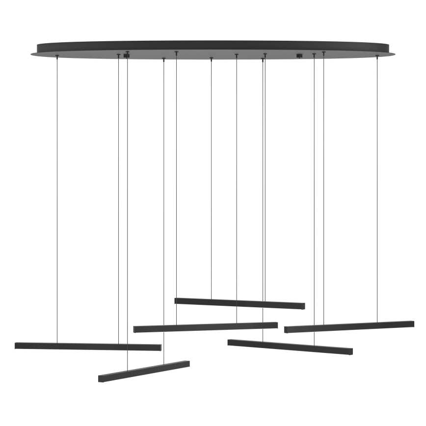 Eglo - LED ljusreglerad ljuskrona på textilsladd 6xLED/8,4W/230V 3000K svart