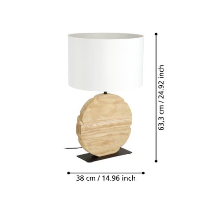 Eglo - Bordslampa 1xE27/40W/230V 63,5 cm brun