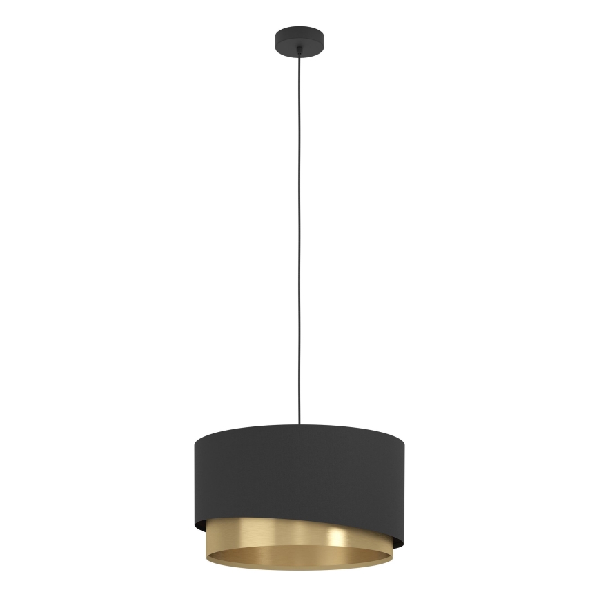 Eglo - Ljuskrona med textilsladd 1xE27/40W/230V svart/guld
