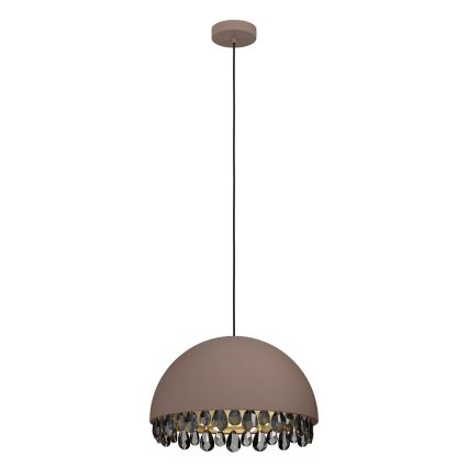 Eglo - Ljuskrona med textilsladd 1xE27/40W/230V brun