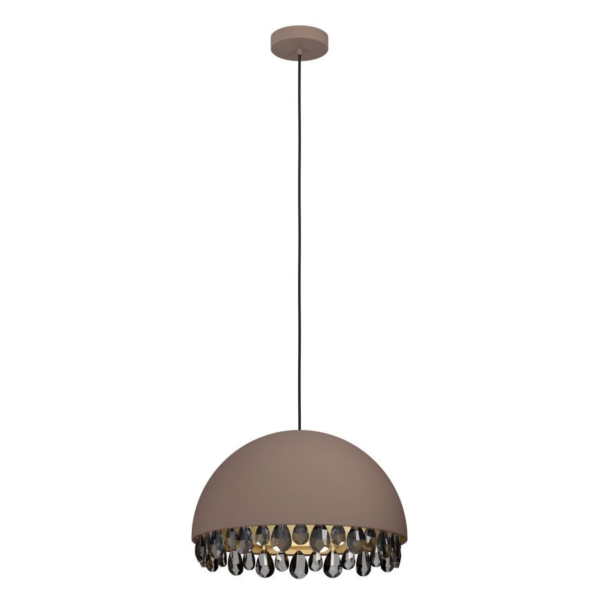 Eglo - Ljuskrona med textilsladd 1xE27/40W/230V brun