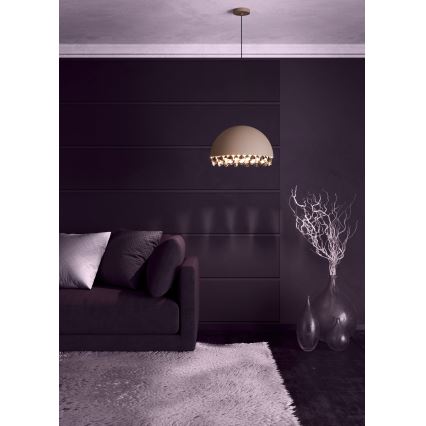 Eglo - Ljuskrona med textilsladd 1xE27/40W/230V brun