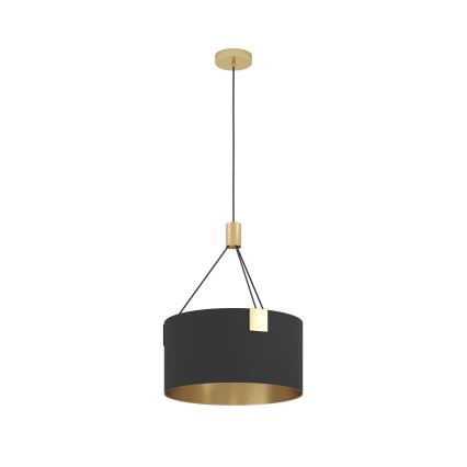 Eglo - Ljuskrona med textilsladd 3xE27/40W/230V svart/guld