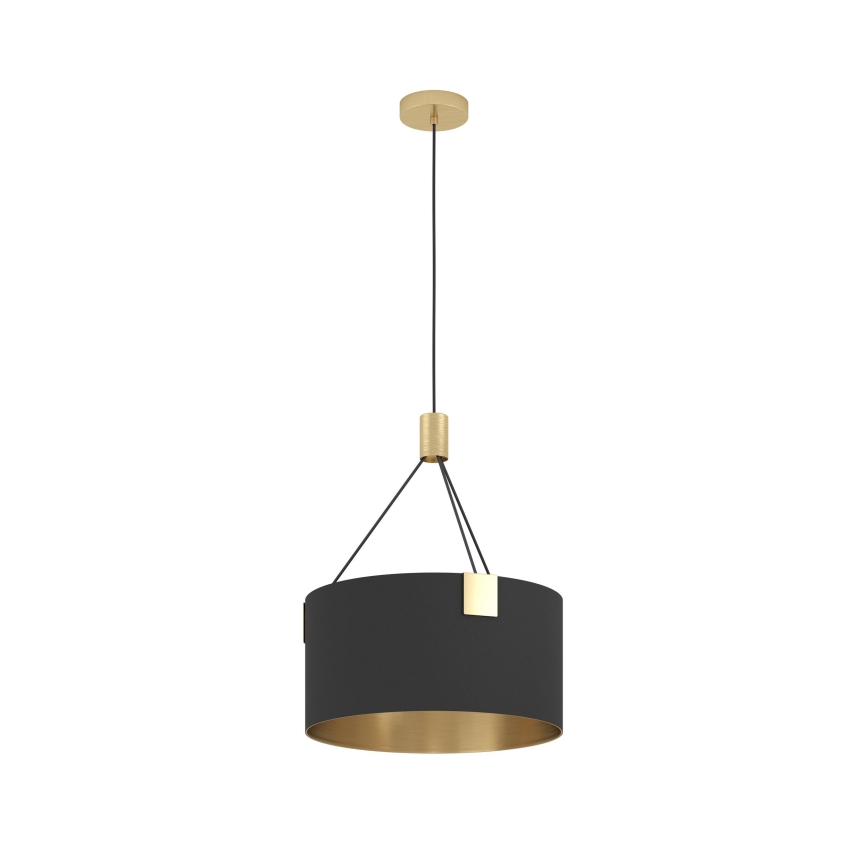 Eglo - Ljuskrona med textilsladd 3xE27/40W/230V svart/guld