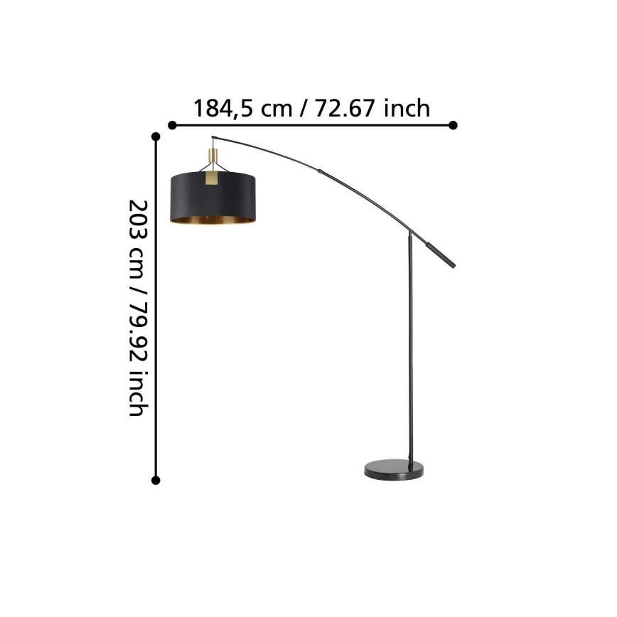 Eglo - Golvlampa 3xE27/40W/230V svart/guld