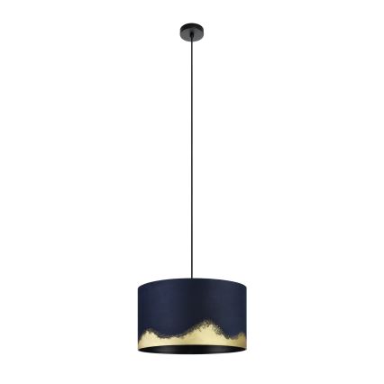 Eglo - Ljuskrona med textilsladd 1xE27/40W/230V diameter 38 cm blå/guld