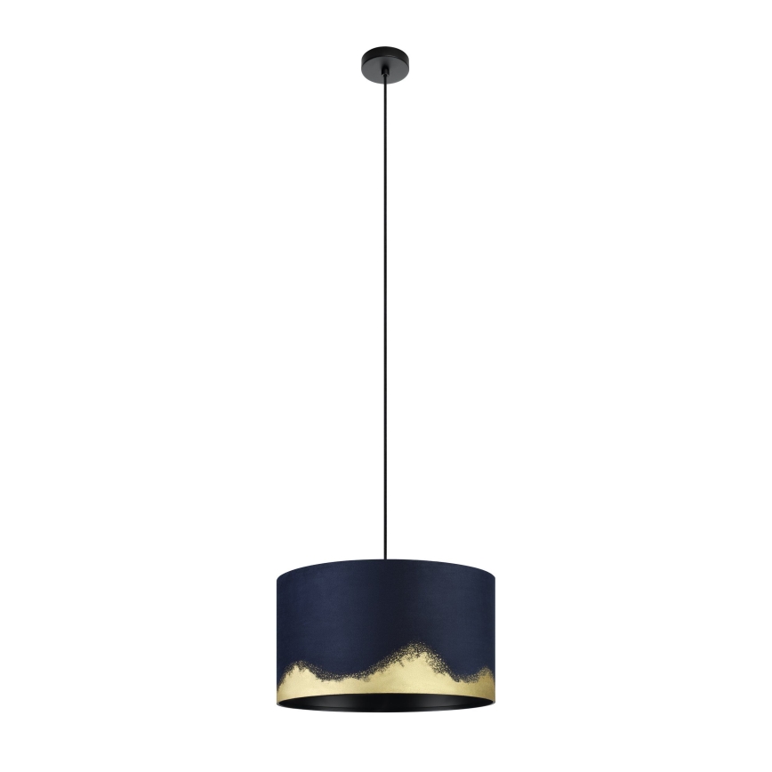 Eglo - Ljuskrona med textilsladd 1xE27/40W/230V diameter 38 cm blå/guld