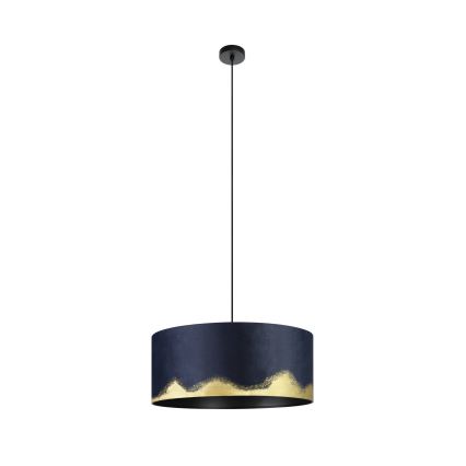 Eglo - Ljuskrona med textilsladd 1xE27/40W/230V diameter 53 cm blå/guld