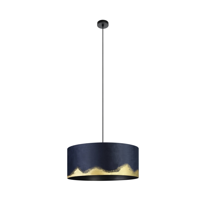 Eglo - Ljuskrona med textilsladd 1xE27/40W/230V diameter 53 cm blå/guld