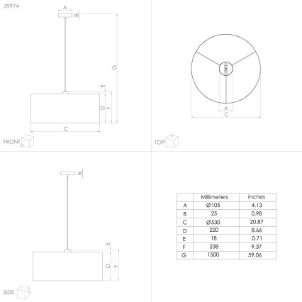 Eglo - Ljuskrona med textilsladd 1xE27/40W/230V diameter 53 cm blå/guld