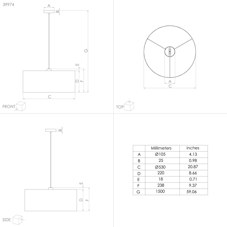 Eglo - Ljuskrona med textilsladd 1xE27/40W/230V diameter 53 cm blå/guld