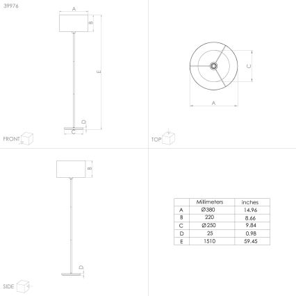 Eglo - Golvlampa 1xE27/40W/230V blå/guld