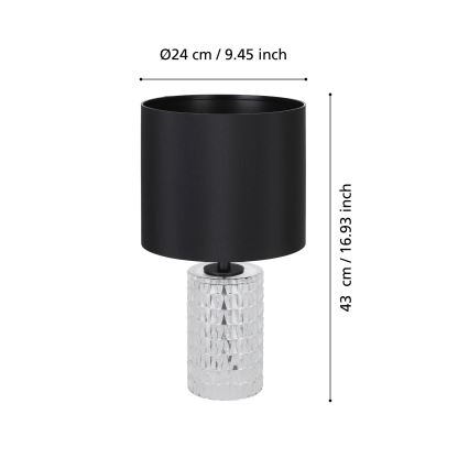 Eglo - Bordslampa 1xE27/40W/230V svart
