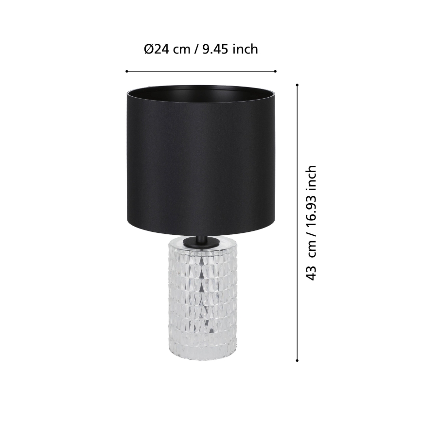 Eglo - Bordslampa 1xE27/40W/230V svart
