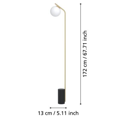 Eglo - Golvlampa 1xE27/40W/230V guld