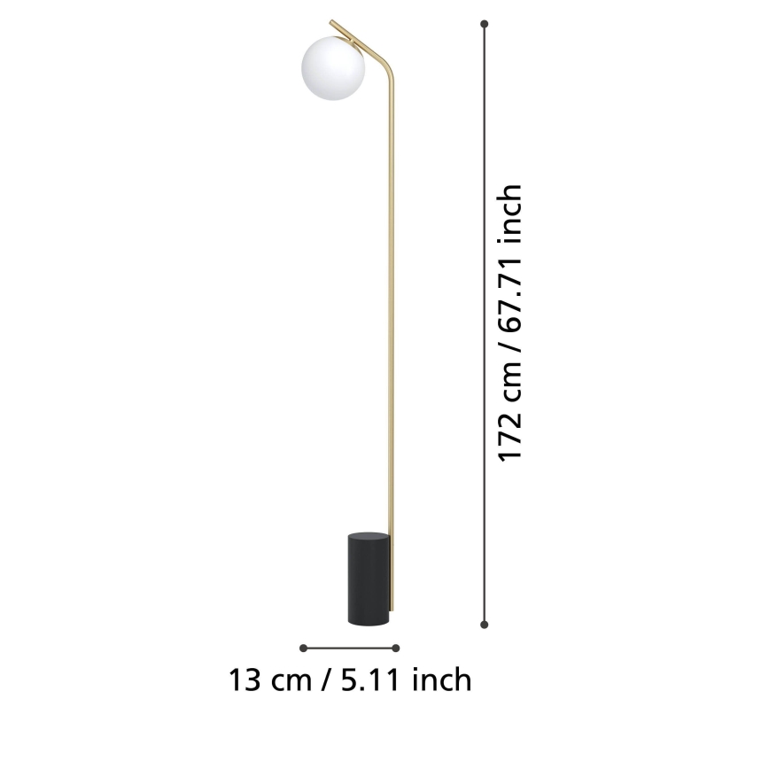 Eglo - Golvlampa 1xE27/40W/230V guld