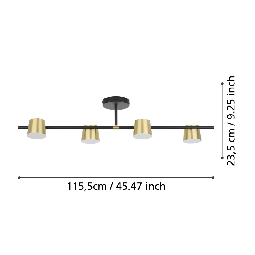 Eglo - LED ytmonterad ljuskrona 4xGU10/4,6W/230V 3000K guld