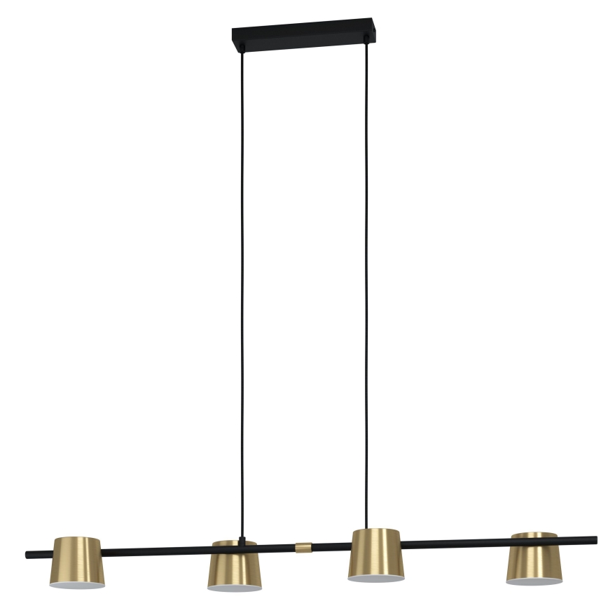 Eglo - LED ljuskrona med textilsladd 4xGU10/4,6W/230V 3000K guld