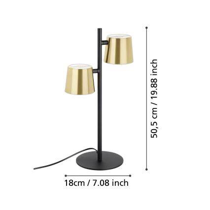 Eglo - LED bordslampa 2xGU10/4,6W/230V 3000K guld