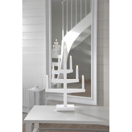 Eglo 410153 - Adventsljusstake TRAPP 7xE10/3W/230V vit