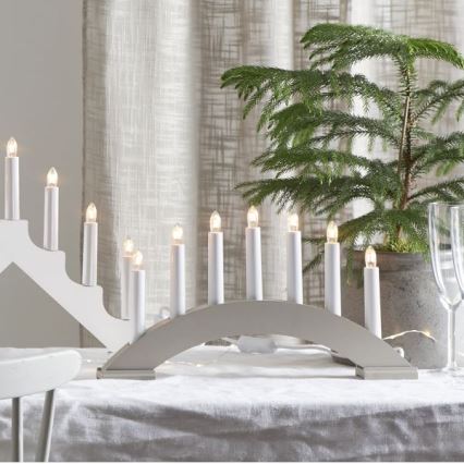 Eglo - Adventsljusstake BEA 7xE10/3W/230V grå